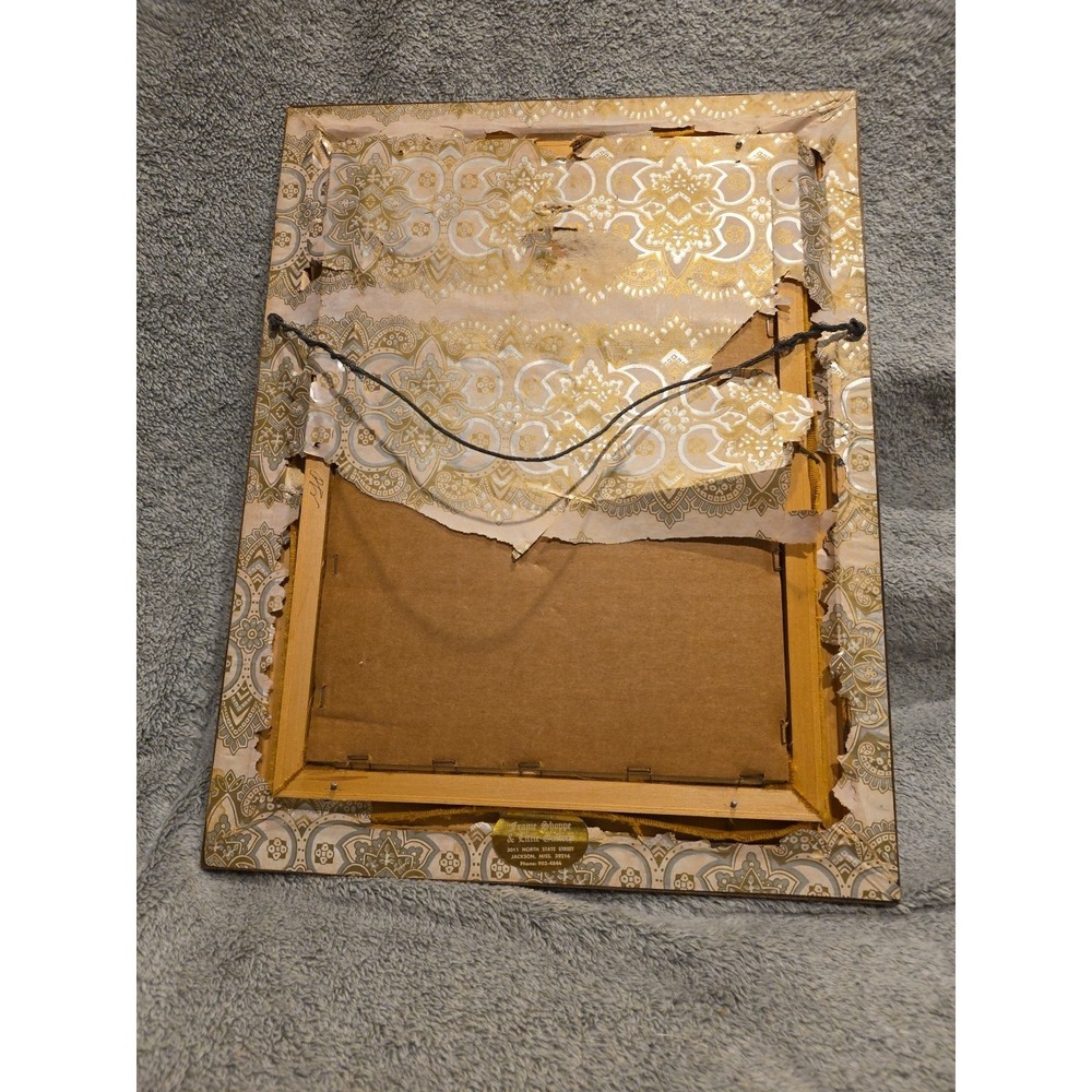 Vintage Needlepoint Wedding Sampler Primitive In Frame  11.5x15 Bless This House - Picture 4 of 4